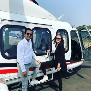 Rahul mahajan with his beautiful wife