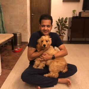 Rahul mahajan with his dog