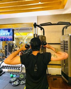 Ravindra Jadega in gym